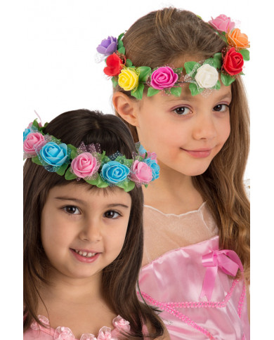 Crowns of little roses in assorted colors, ideal for hairstyles Crowns of little roses in assorted colors, ideal for hairstyles