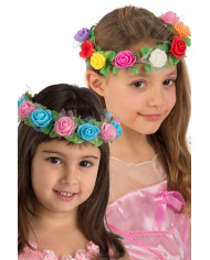 Crowns of little roses in assorted colors, ideal for hairstyles