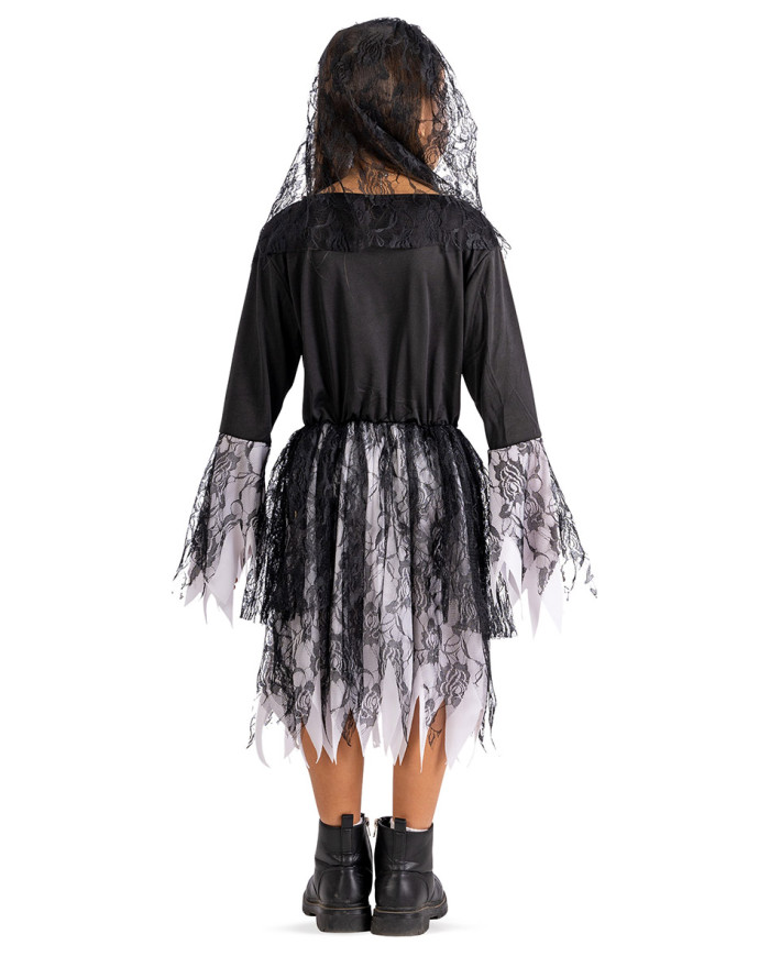 Skeleton bride costume size vi in bag with hook