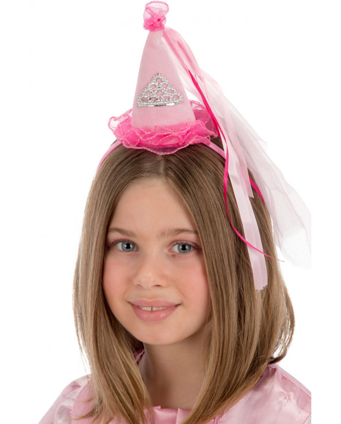 Pink princess headband with veil PBH