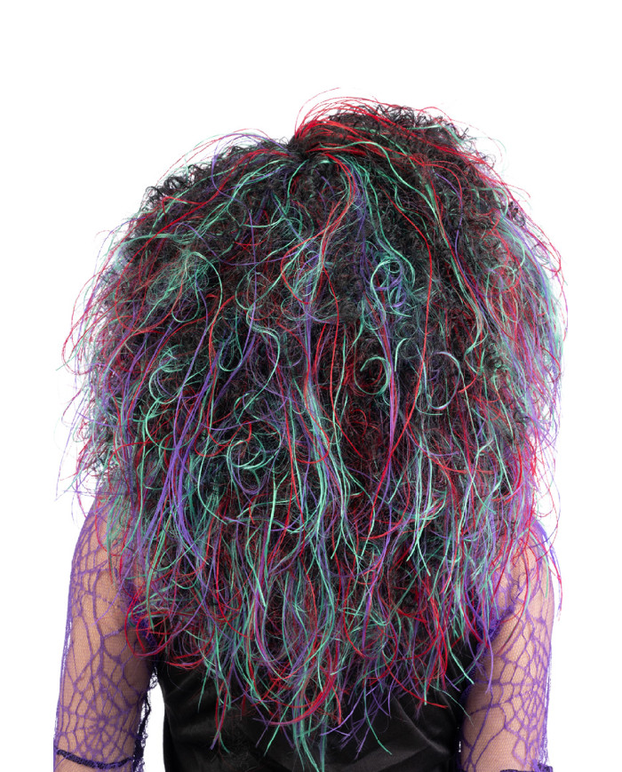 Green multicolour pop wig in box Green multicolour pop wig in box