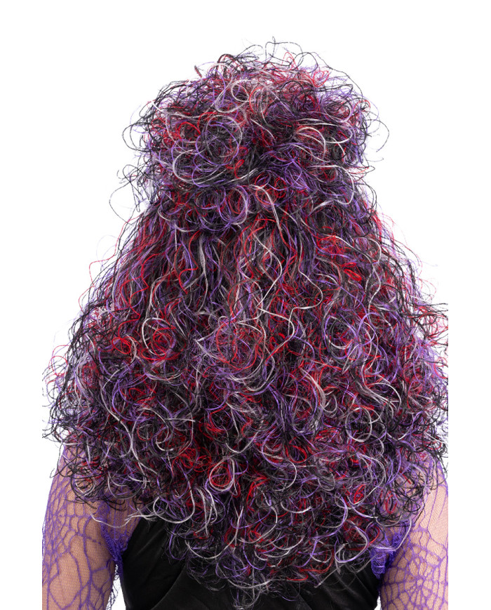 Parrucca strega multicolor e bianca in valigetta