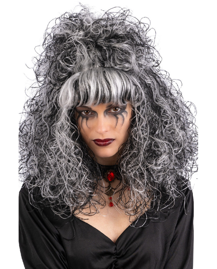 Black and white witch wig in box Black and white witch wig in box