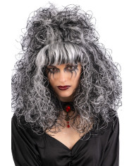 Black and white witch wig in box Black and white witch wig in box