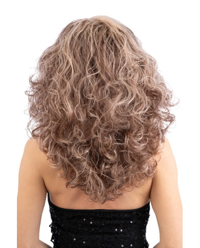 Brown and blond wavy wig in box