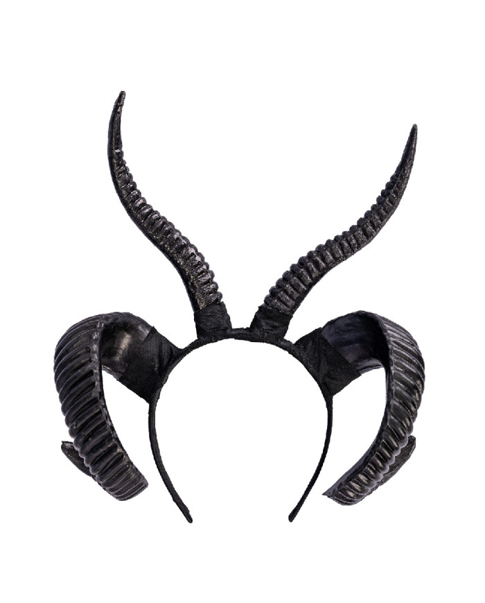 Serre-tête avec cornes démone noir, avec étiquette volante / étiquette Serre-tête avec cornes démone noir, avec étiquette volante / étiquette