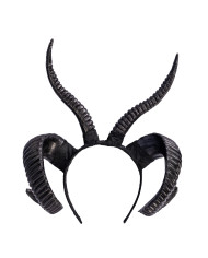 Serre-tête avec cornes démone noir, avec étiquette volante / étiquette Serre-tête avec cornes démone noir, avec étiquette volante / étiquette