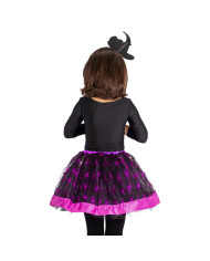 conjunto de bruja para niña (falda y sombrero pequeño) en bolsa con gancho