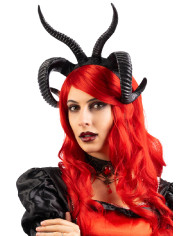 Diadema de cuernos de demonio negro con etiqueta colgante/etiqueta adhesiva Diadema de cuernos de demonio negro con etiqueta colgante/etiqueta adhesiva