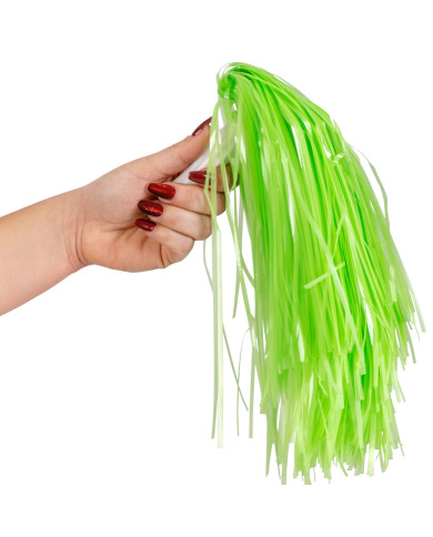 2 pom pon verde fluo su cartoncino 2 pom pon verde fluo su cartoncino