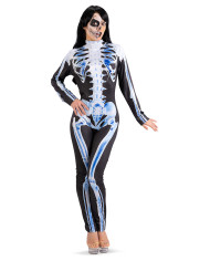 Light blue skeleton jumpsuit, one size s-m in bag with hook