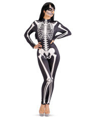 COSTUME TUTA SCHELETRO  UNISEX T.U. (S-M) IN BUSTA CON GANCIO
