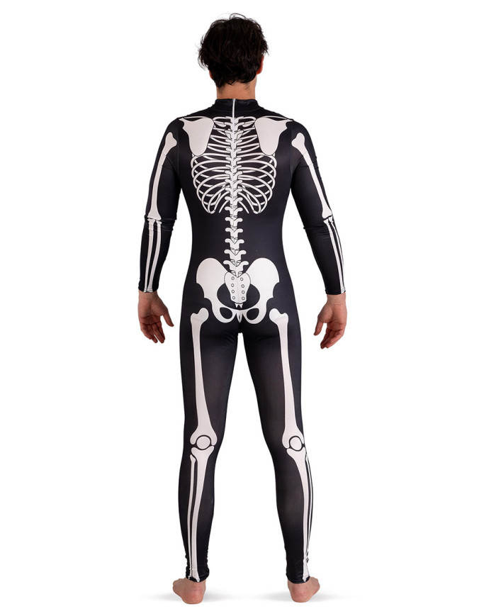 Unisex skeleton jumpsuit, one size m-l in bag with hook