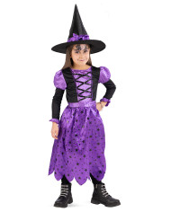Purple witch costume with hat size iv in bag with hook