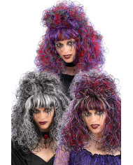 Witch wig in 3 assorted colors in box