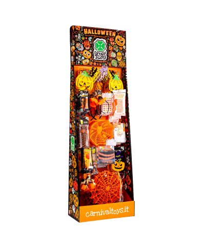 Décorations et accessoires citrouille (140 pcs) sur un présentoir Décorations et accessoires citrouille (140 pcs) sur un présentoir