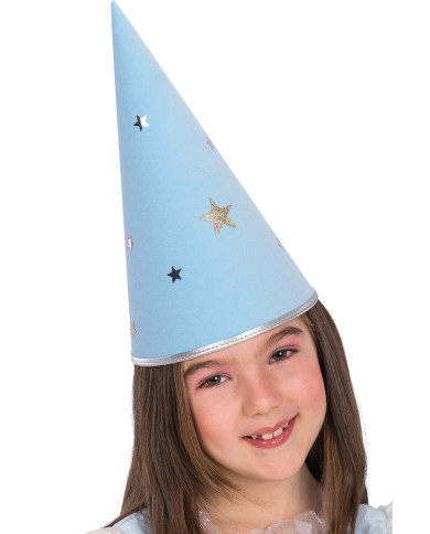 Chapeau fée bleue pour filles en tissu monofloqué avec étiquette