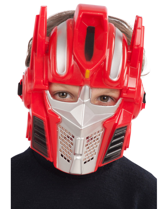 MASCHERA ROBOT ROSSA IN PLASTICA RIGIDA IN BUSTA C/CAV.