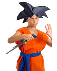 Set manga copricapo nero con pugnale in busta con gancio