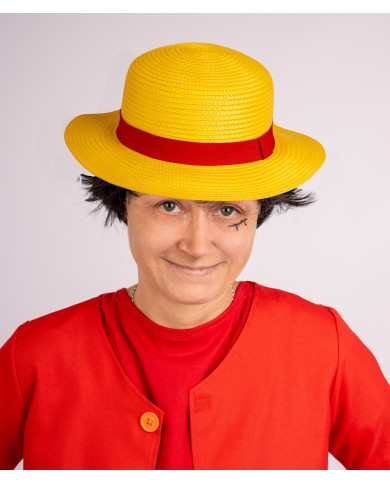 CAPPELLO GIALLO CON BANDA ROSSA TG.55/56 CON CARTELLINO-ETICHETTA