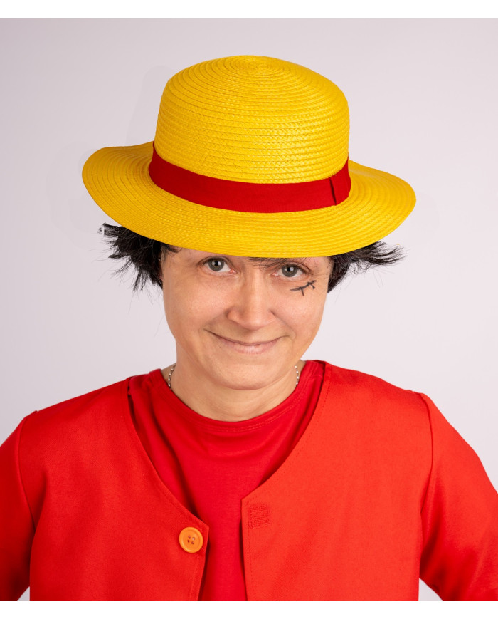 CAPPELLO GIALLO CON BANDA ROSSA TG.55/56 CON CARTELLINO-ETICHETTA