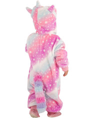 Einhorn-Kinderoverall aus Kunstfell mit Kapuze in Beutel mit Haken Einhorn-Kinderoverall aus Kunstfell mit Kapuze in Beutel mit Haken