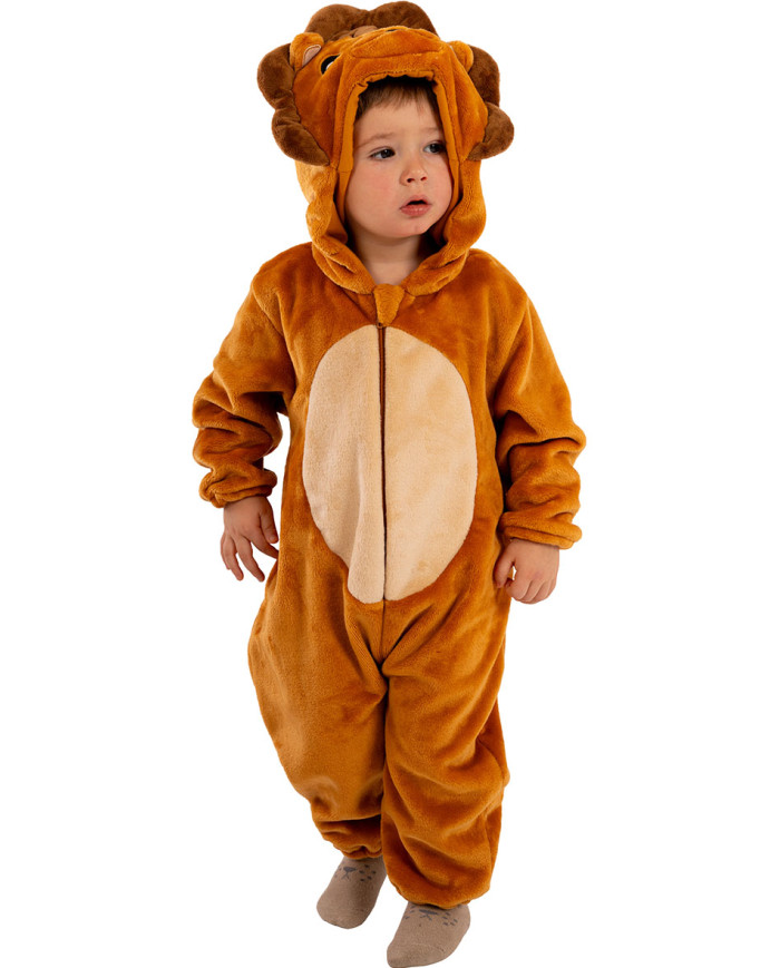 Lion fleece jumpsuit with hood in bag w/hook Lion fleece jumpsuit with hood in bag w/hook