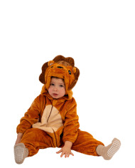Lion fleece jumpsuit with hood in bag w/hook Lion fleece jumpsuit with hood in bag w/hook