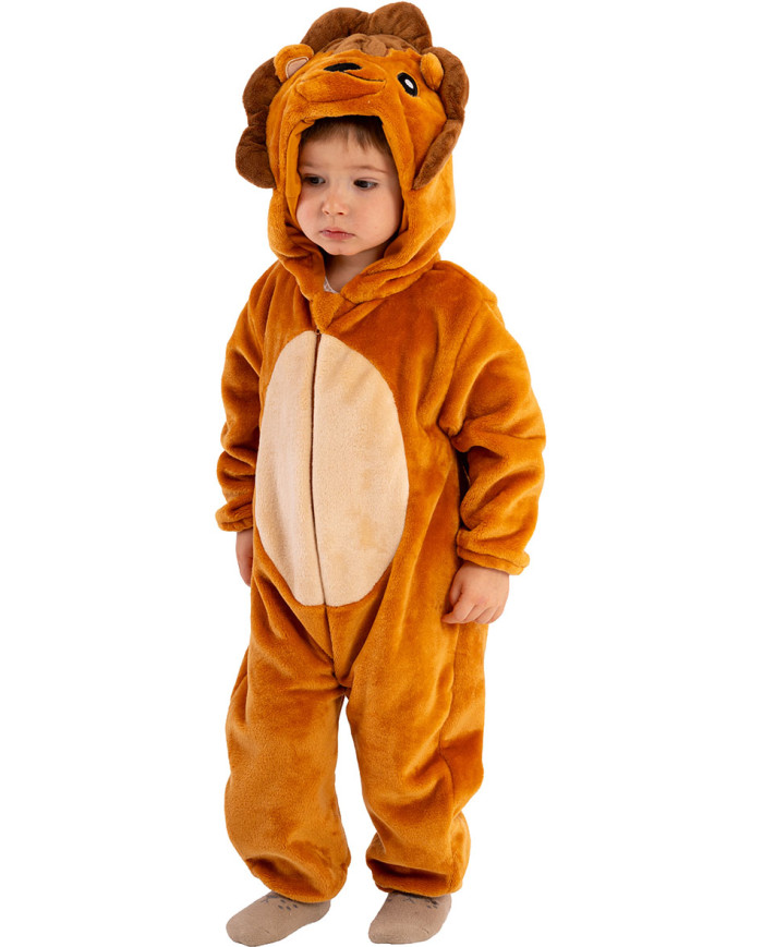 Lion fleece jumpsuit with hood in bag w/hook Lion fleece jumpsuit with hood in bag w/hook