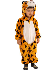 Mono de leopardo de peluche con capucha en bolsa con percha Mono de leopardo de peluche con capucha en bolsa con percha