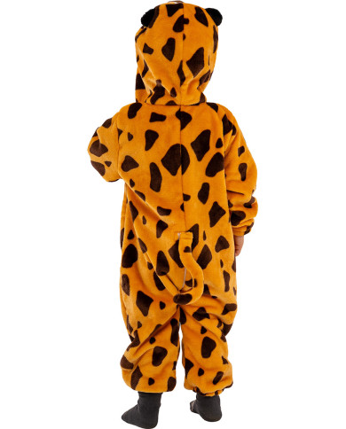 Tutina leopardo in pelliccetta con cappuccio in busta c/gancio