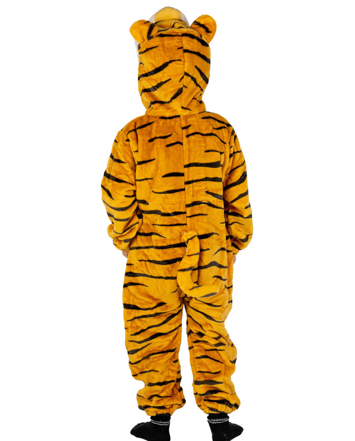Tiger fleece jumpsuit with hood in bag w/hook Tiger fleece jumpsuit with hood in bag w/hook