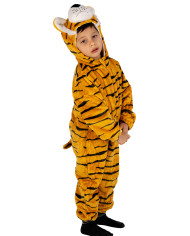 Déguisement combinaison tigre enfant en peluche avec capuche dans un sachet avec crochet Déguisement combinaison tigre enfant en peluche avec capuche dans un sachet avec crochet