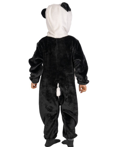 Tutina panda in pelliccetta con cappuccio in busta c/gancio