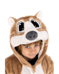 Déguisement combinaison écureuil enfant en peluche avec capuche dans un sachet avec crochet Déguisement combinaison écureuil enfant en peluche avec capuche dans un sachet avec crochet