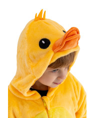 Gänserich-Kinderoverall aus Kunstfell mit Kapuze in Beutel mit Haken Gänserich-Kinderoverall aus Kunstfell mit Kapuze in Beutel mit Haken