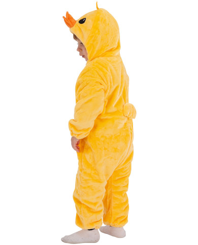 Déguisement combinaison canard enfant en peluche avec capuche dans un sachet avec crochet