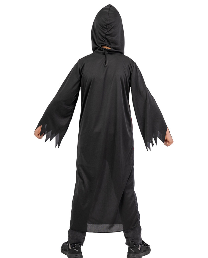 Tunique à capuche à imprimé squelette rouge dans un sachet avec crochet