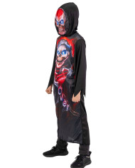 Tunique à capuche à imprimé squelette rouge dans un sachet avec crochet