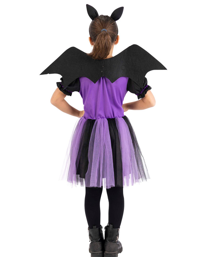 Kleine Fledermaus-Kostüm für Mädchen mit Flügeln und Haarreif in Beutel mit Haken Kleine Fledermaus-Kostüm für Mädchen mit Flügeln und Haarreif in Beutel mit Haken