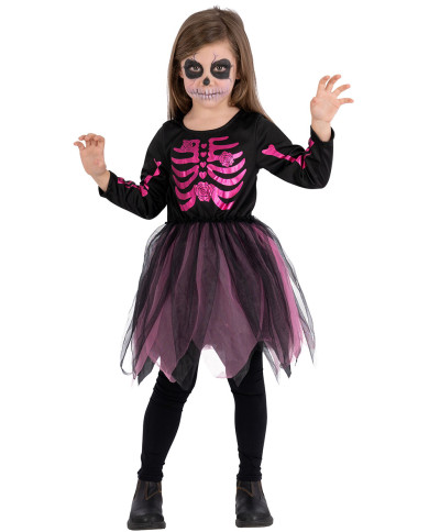 Costume scheletrina fucsia in busta c/gancio