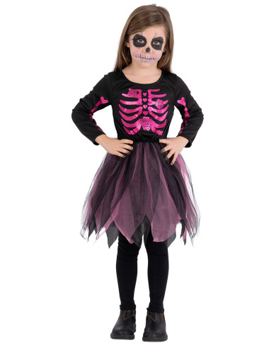 Costume scheletrina fucsia in busta c/gancio