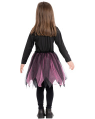 Fuchsia skeleton girl costume in bag w/hook