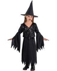 Black witch costume in bag w/hook