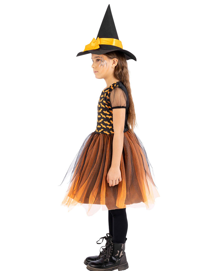 Orange witch costume in bag w/hook