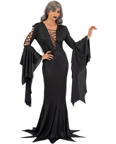 Disfraz de Morticia sexy en bolsa con percha Disfraz de Morticia sexy en bolsa con percha