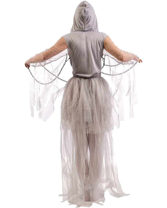 Costume zombie girl con catene in busta c/gancio