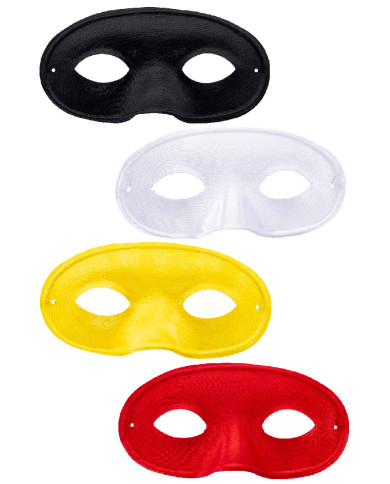 Demi-masque en tissu couleurs assorties avec étiquette volante / étiquette