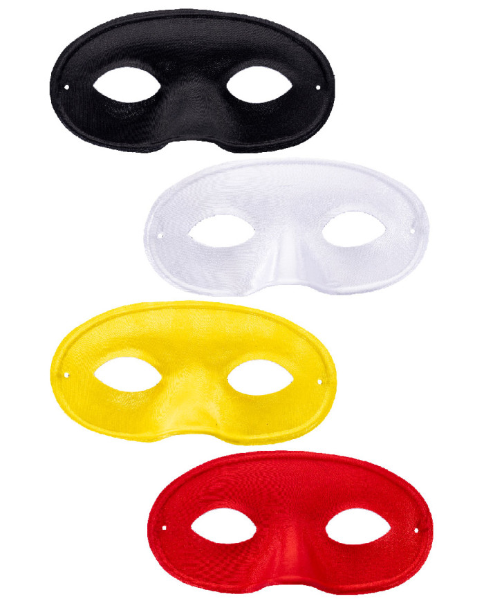 Demi-masque en tissu couleurs assorties avec étiquette volante / étiquette