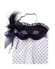 Velvet mask w/veil and decorations w/header